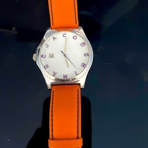 Marc Jacobs orange band traditional watch